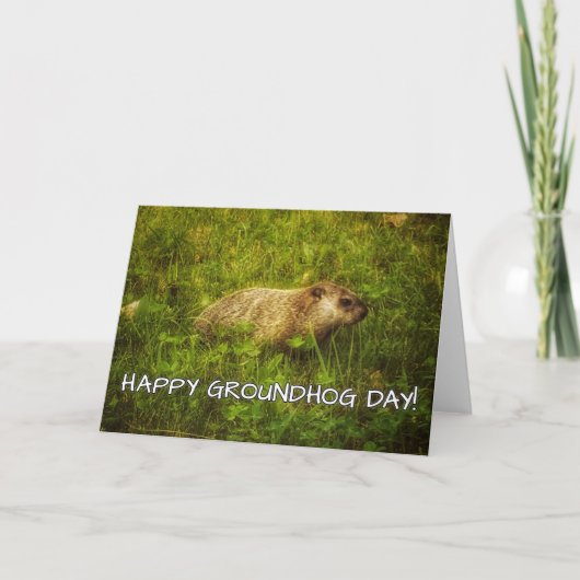 Gelukkige Dag Groundhog! wenskaart Kaart (Voorkant)