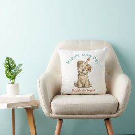 Gelukkige Dag Hond Kussen – Grappige Aangepaste Hu