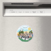 Gelukkige Dag met Zes Shih Tzus Magneet (Insitu (Vaatwasser))