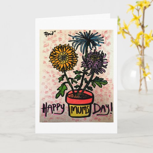 Gelukkige Dag Mums Kaart (Gele Bloem)