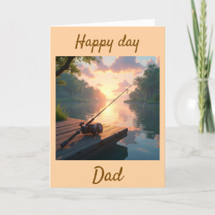 Gelukkige dag papa visserij thema we houden van je bedankkaart