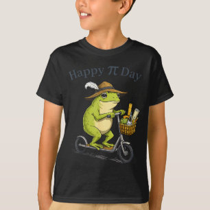 Gelukkige dag taart 3.14 kikker scooter grappige w t-shirt
