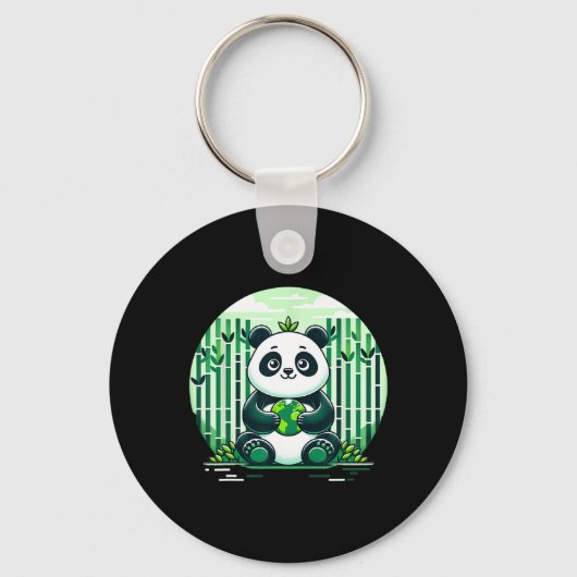 Gelukkige Dag van de Aarde met Panda Sleutelhanger (Voorkant)