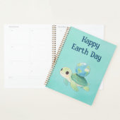 Gelukkige Dag van de Aarde Schildpad met Wereldbol Planner (Display)