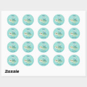 Gelukkige Dag van de Aarde Schildpad met Wereldbol Ronde Sticker (Vel)