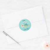 Gelukkige Dag van de Aarde Schildpad met Wereldbol Ronde Sticker (Envelop)