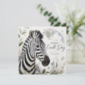 Gelukkige Dag van de Aarde Zebra Wilde Dieren Kaart (Staand voorkant)
