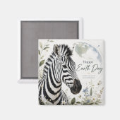 Gelukkige Dag van de Aarde Zebra Wilde Dieren Magneet (Voorkant / Achterkant)