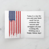 Gelukkige Dag van de Arbeid Amerikaanse Vlag Graff Kaart (Binnen)