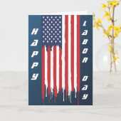 Gelukkige Dag van de Arbeid Amerikaanse Vlag Graff Kaart (Gele Bloem)