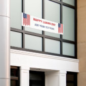 Gelukkige Dag van de Arbeid Amerikaanse Vlag Graff Spandoek (Buitenkant Gebouw)