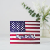 Gelukkige Dag van de Arbeid Amerikaanse Vlag Postk Briefkaart (Staand voorkant)