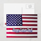 Gelukkige Dag van de Arbeid Amerikaanse Vlag Postk Briefkaart (Voorkant / Achterkant)