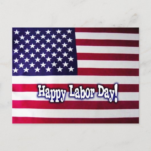 Gelukkige Dag van de Arbeid Amerikaanse Vlag Postk Briefkaart (Voorkant)