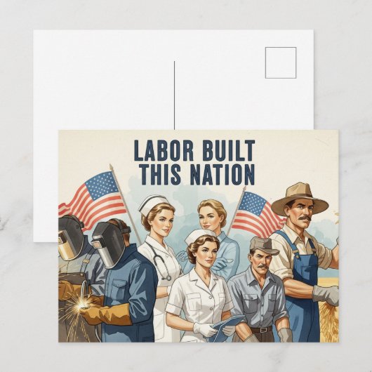 Gelukkige Dag van de Arbeid  Ansichtkaart Briefkaart (Voorkant / Achterkant)