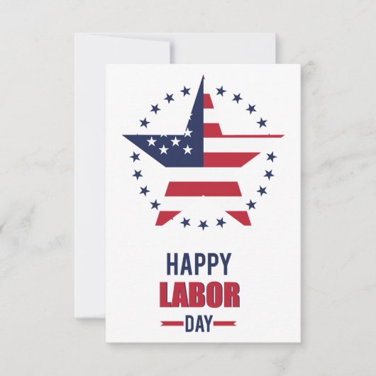 Gelukkige Dag van de Arbeid met de vlag van de VS Bedankkaart (Voorkant)