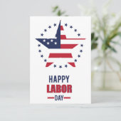 Gelukkige Dag van de Arbeid met de vlag van de VS Bedankkaart (Staand voorkant)