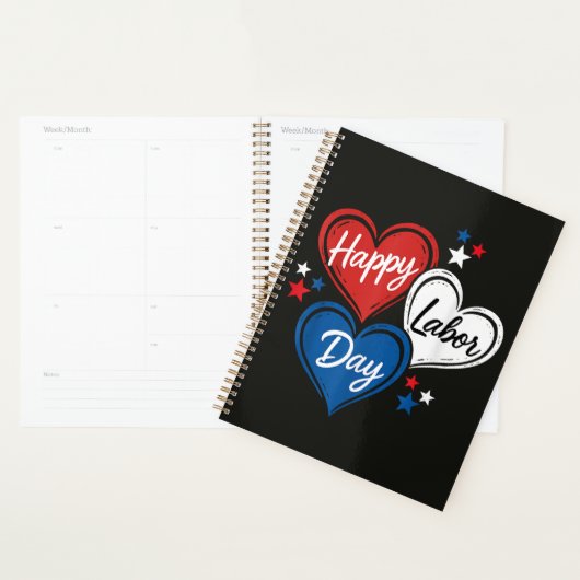 Gelukkige Dag van de Arbeid Patriottische Harten R Planner (Display)