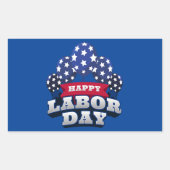 Gelukkige Dag van de Arbeid Patriottische Sterren Rechthoekige Sticker (Voorkant)