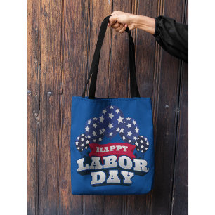 Gelukkige Dag van de Arbeid Patriottische Sterren Tote Bag
