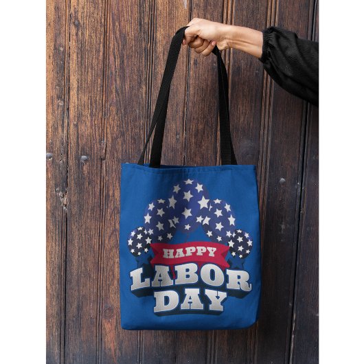Gelukkige Dag van de Arbeid Patriottische Sterren Tote Bag