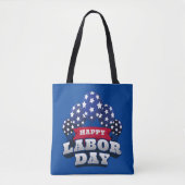 Gelukkige Dag van de Arbeid Patriottische Sterren Tote Bag (Voorkant)