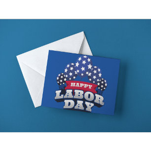 Gelukkige Dag van de Arbeid Patriottische USA Ster Briefkaart