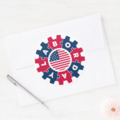 Gelukkige Dag van de Arbeid Pret Ronde Sticker (Envelop)