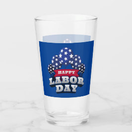 Gelukkige Dag van de Arbeid Rood Wit Blauwe Sterre Glas