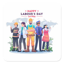 Gelukkige Dag van de Arbeid Sticker voor Helden va