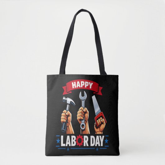 Gelukkige Dag van de Arbeid Tote Bag (Voorkant)