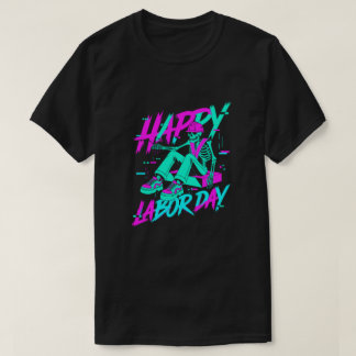 Gelukkige Dag van de Arbeid Typografie Uniek T-Shi T-shirt