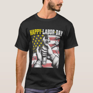 Gelukkige Dag van de Arbeid uniek ontwerp van de a T-shirt