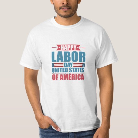 Gelukkige Dag van de Arbeid USA T-shirt (Voorkant)