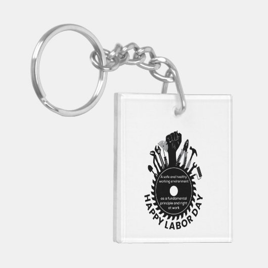 Gelukkige Dag van de Arbeid Weekend 2023 Sleutelhanger (Voorkant Links)
