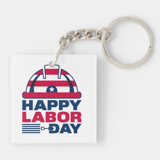 Gelukkige Dag van de Arbeid Weekend 2023 Sleutelhanger (Achterkant)