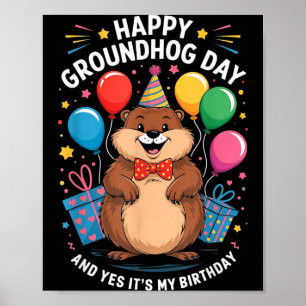 Gelukkige Dag Van De Bosmarmot En Het Is Mijn Verj Poster