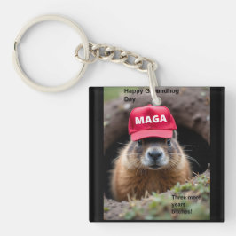 Gelukkige Dag van de Bosmarmot Sleutelhanger