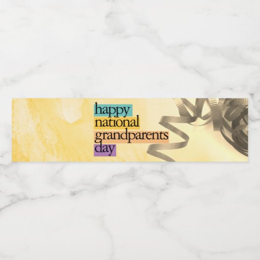 gelukkige dag van de grootouders waterfles etiket (Enkel label)