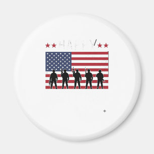 Gelukkige Dag van de Veteranen Vlag Silhouet Vecto Magneet