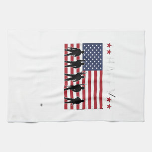 Gelukkige Dag van de Veteranen Vlag Silhouet Vecto Theedoek