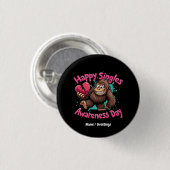 Gelukkige Dag van het Single Bewustzijn Vier Liefd Ronde Button 3,2 Cm (Voorkant /achterkant)