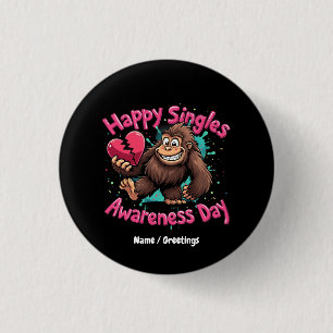 Gelukkige Dag van het Single Bewustzijn Vier Liefd Ronde Button 3,2 Cm