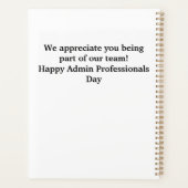 Gelukkige dag voor administratief professionals planner (Achterkant)