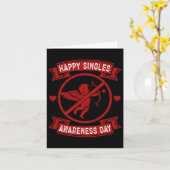 Gelukkige Dag Voor Enkelingen Anti Cupido Anti Val Kaart (Gele Bloem)