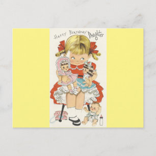  gelukkige dagdochter met poppen briefkaart