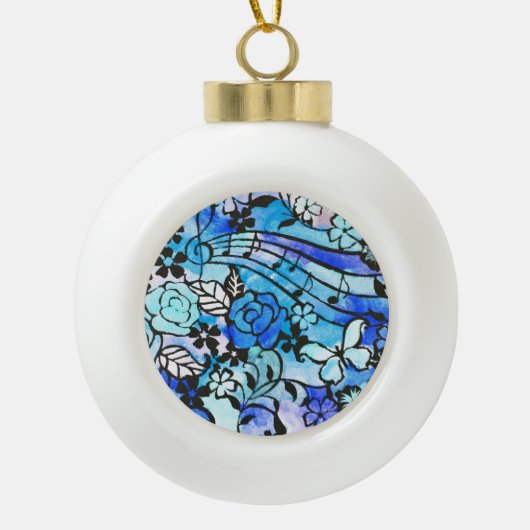 Gelukkige dagen zijn hier weer keramische bal ornament (Voorkant)