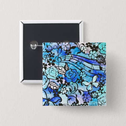 Gelukkige dagen zijn hier weer vierkante button 5,1 cm (Voorkant /achterkant)