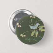 gelukkige dagvogel, zingen ronde button 5,7 cm (Voorkant /achterkant)