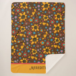 Gelukkige Daisies Patroon Leuke Inspiratie Sherpa Deken